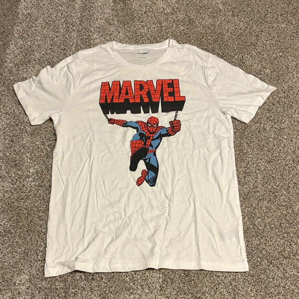 Marvel White Tee with Spider-Man Graphic